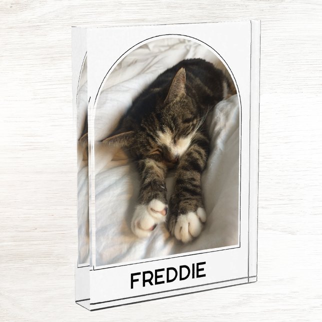 Personalized Pet Name Modern Arch Photo Block (Modern arch photo personalized custom name photo block for family or pet pictures)