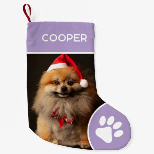 Personalized Pet Name & Photo Lavender Small Christmas Stocking