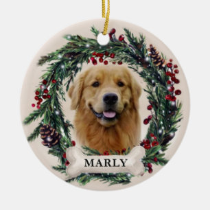 Personalized Pet Ornament, Dog Christmas 2022 Ceramic Ornament