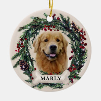 Personalized Pet Ornament, Dog Christmas 2022 Ceramic Ornament