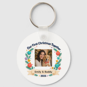Personalized Pet Owner First Christmas Together Keychain