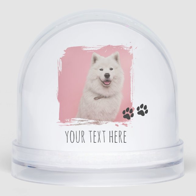 Personalized Pet Paws Photo Cup Custom Picture Snowglobe (Front)