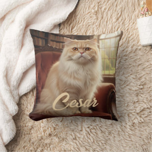 Personalized Pet Photo and Name Custom Throw Pillow