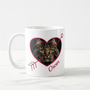 Personalized Pet Photo and Name Heart Shape Mug