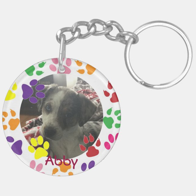 Personalized Pet Photo and Name Keychain (Back Right)
