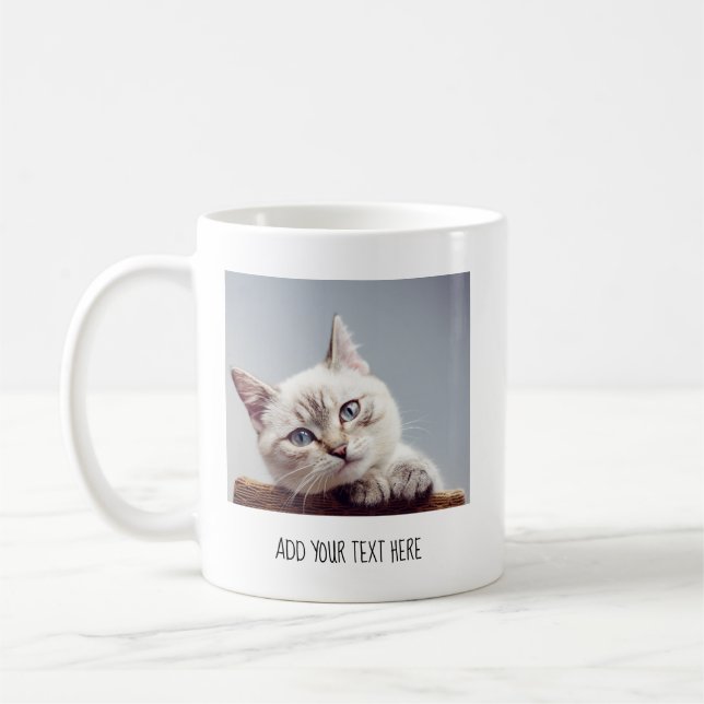 Personalized Pet Photo and Text Coffee Mug (Left)