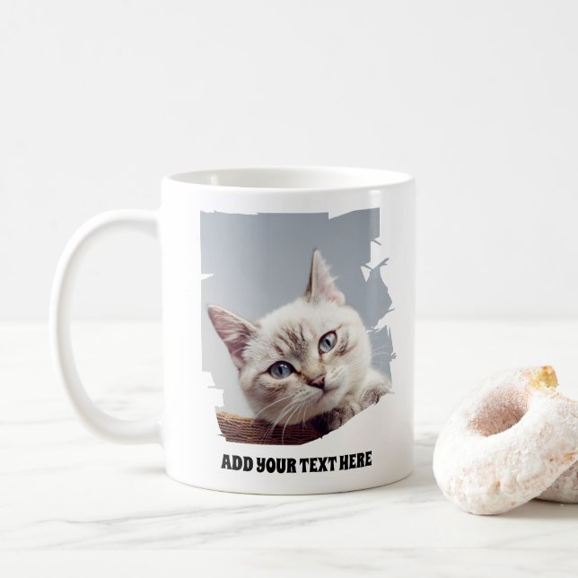 Personalized Pet Photo and Text Coffee Mug (With Donut)
