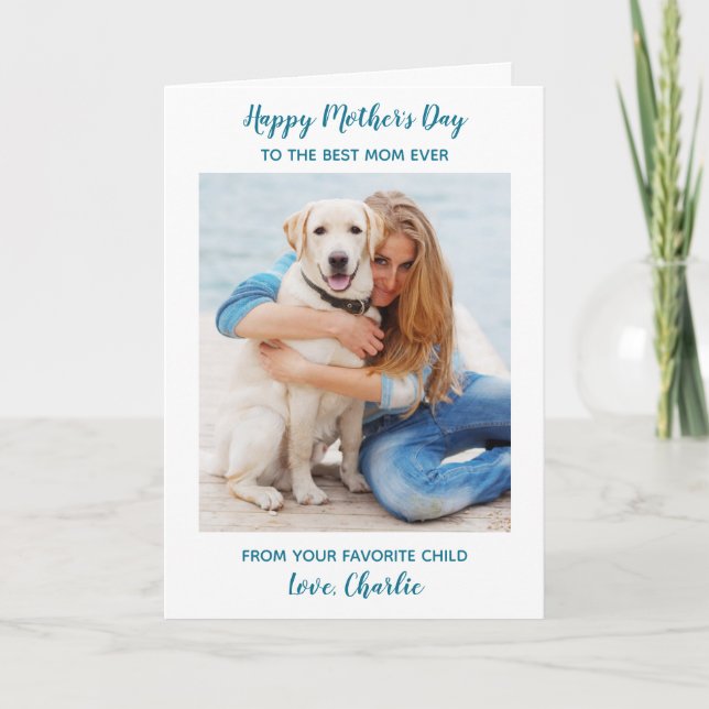  Personalized Pet Photo Best Dog Mom Mother's Day  Holiday Card (Front)