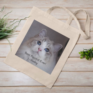 Personalized Pet Photo Best Ragdoll Cat Ever Tote