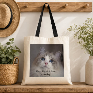 Personalized Pet Photo Best Ragdoll Cat Ever Tote Bag