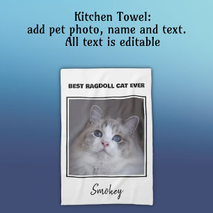 Personalized Pet Photo Best Ragdoll Cat Kitchen Towel