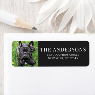 Personalized Pet Photo Black Return Address