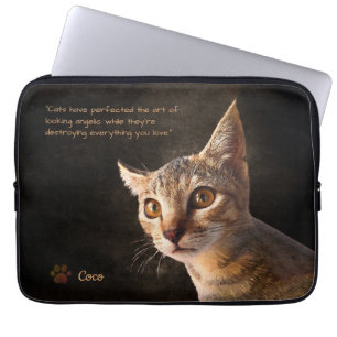 Personalized Pet Photo Cat Dog Custom Template Laptop Sleeve