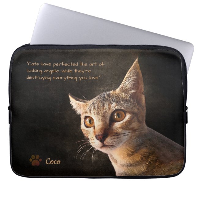 Personalized Pet Photo Cat Dog Custom Template Laptop Sleeve (Front)