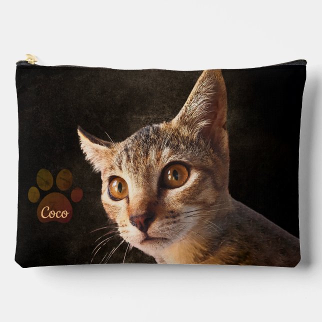 Personalized Pet Photo Cat Dog Keepsake Template Accessory Pouch (Front)