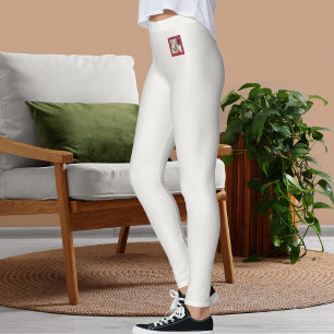 Personalized Pet Photo Cat Mom Neutral Dark Maroon Leggings