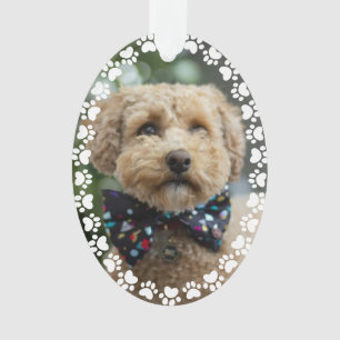 Personalized Pet Photo Christmas, Custom Dog Oval Ornament