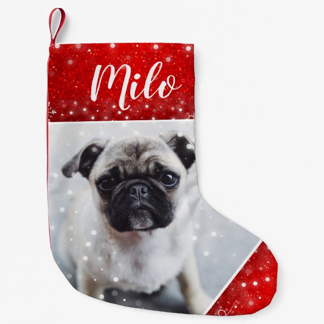 Personalized Pet Photo Christmas Stocking (Front)