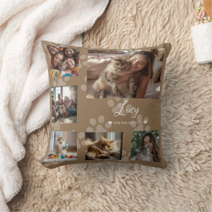 Personalized Pet Photo Collage Memory Keepsake Throw Pillow