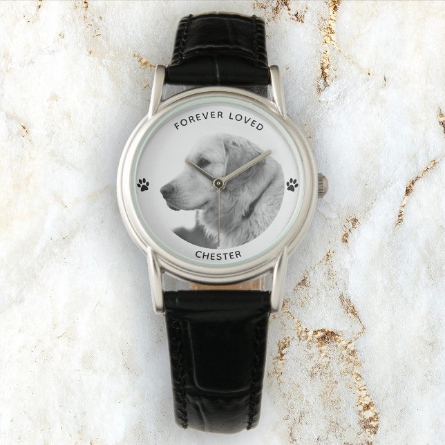Personalized Pet Photo Custom Caption Dog Paw Watch (Creator Uploaded)