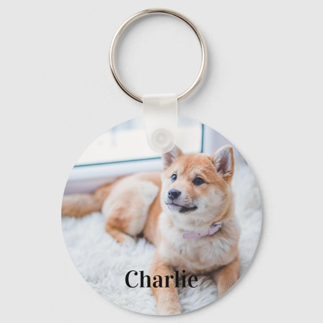 Personalized Pet Photo Dog Lover Gifts Keychain (Front)