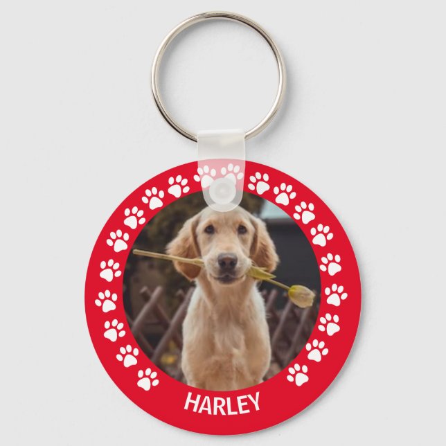 Personalized Pet Photo Dog Lover Keepsake Keychain (Front)