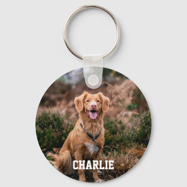 Personalized Pet Photo Dog Lover Keepsake Keychain (Front)
