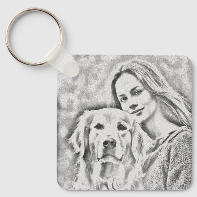 Personalized Pet Photo Dog Lover Keepsake Keychain (Front)
