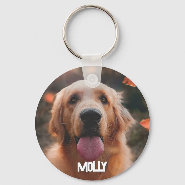 Personalized Pet Photo Dog Lover Keepsake Keychain (Front)