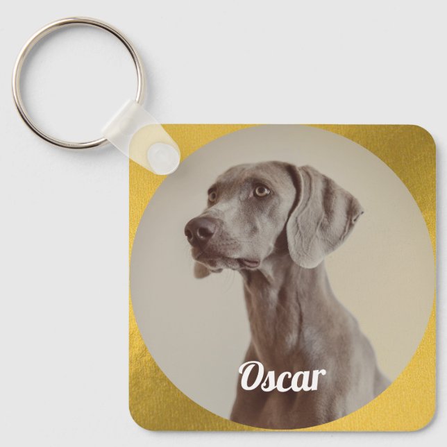 Personalized Pet Photo Dog Lover Keepsake Keychain (Front)