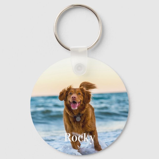 Personalized Pet Photo Dog Lover Keepsake Keychain (Front)