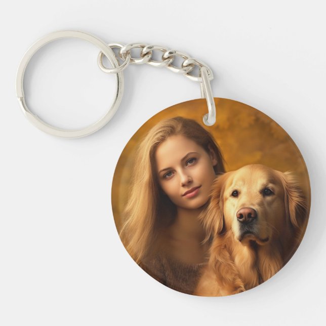 Personalized Pet Photo Dog Lover Keepsake Keychain (Front)