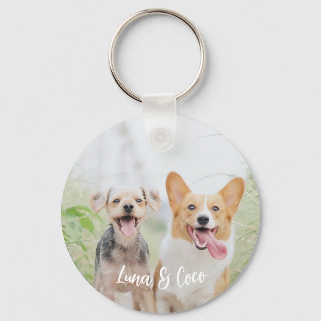 Personalized Pet Photo Dog Lover Keepsake Keychain (Front)