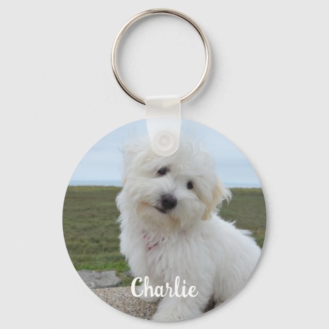 Personalized Pet Photo Dog Lover Keepsake Keychain (Front)