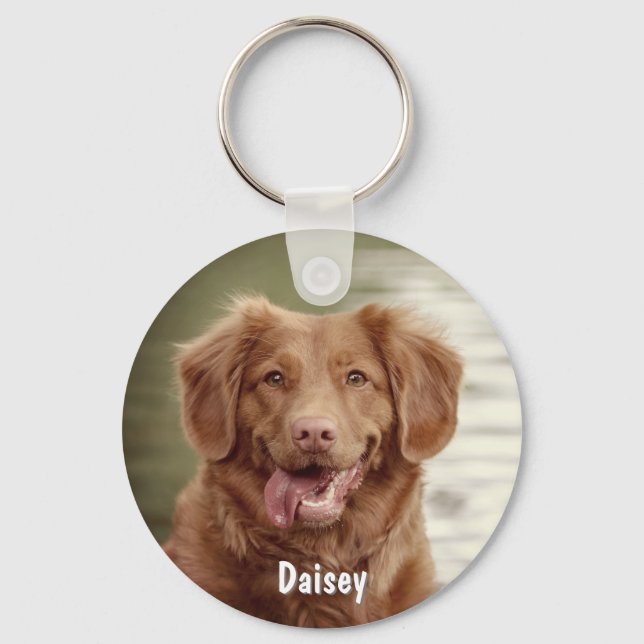 Personalized Pet Photo Dog Lover Keepsake Keychain (Front)