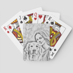 Personalized Pet Photo Dog Lover Keepsake Keychain Playing Cards