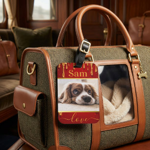 Personalized pet photo dog lover keepsake  luggage tag