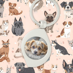Personalized pet photo dog lover keepsake name keychain