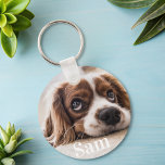 Personalized pet photo dog lover keepsake name  keychain<br><div class="desc">This cute keychain features a silhouette of your beloved dog and can be customized with their name. It's the perfect way to carry a special reminder of your furry friend with you wherever you go. Whether as a gift for a fellow dog lover or as a cherished memento for yourself,...</div>
