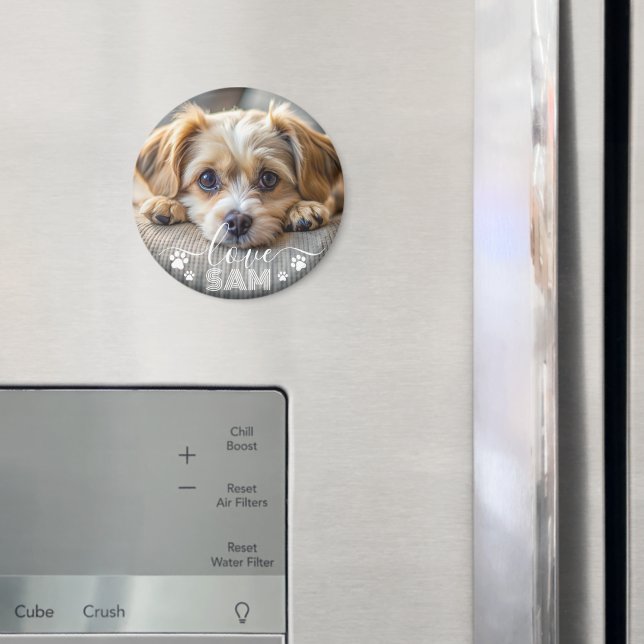 Personalized pet photo dog lover keepsake name  magnet (In Situ (Fridge))