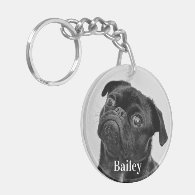 Personalized Pet Photo Dog Lover Keychain (Front Left)