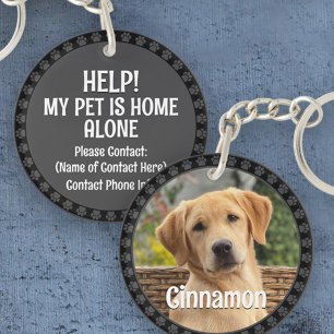 Personalized Pet Photo Dog Lover Name Emergency Keychain