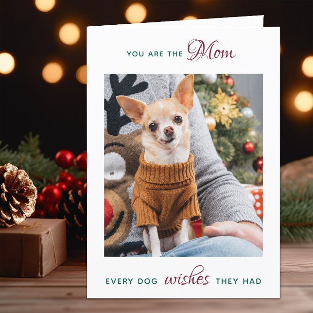  Personalized Pet Photo Dog Mom Merry Christmas Holiday Card (Creator Uploaded)