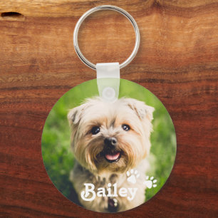 Personalized Pet Photo Dog Paws Keychain