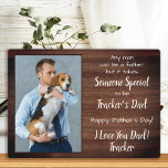 Personalized Pet Photo Father's Day Dog Dad Plaque<br><div class="desc">"Any man can be a father , but it takes someone special to be Your Dog Dad ." ! This Fathers Day give Dad a cute personalized pet photo plaque from his best friend. Personalize with the dog's name & favourite photo. This dog dad fathers day plaque will be a...</div>