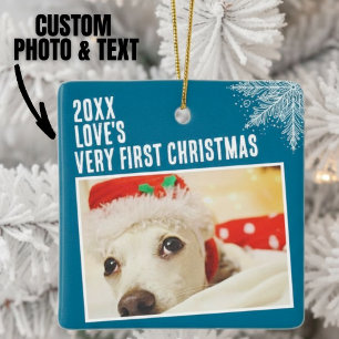 Personalized Pet Photo First Christmas Custom Ceramic Ornament