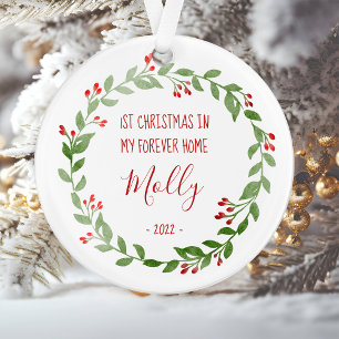 Personalized Pet Photo First Christmas in New Home Ornament
