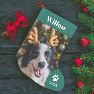 Personalized Pet Photo Holiday Small Christmas Stocking