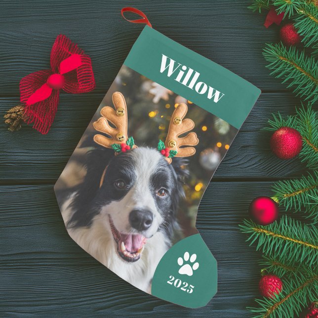 Personalized Pet Photo Holiday Small Christmas Stocking (Creator Uploaded)