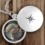 Personalized Pet Photo Horse Equestrian Name Star Locket Necklace<br><div class="desc">Your Custom Name and caption in minimal modern typography surrounding a favourite photo of your beloved horse. This necklace will be a perfect memory keepsake for years to come.</div>